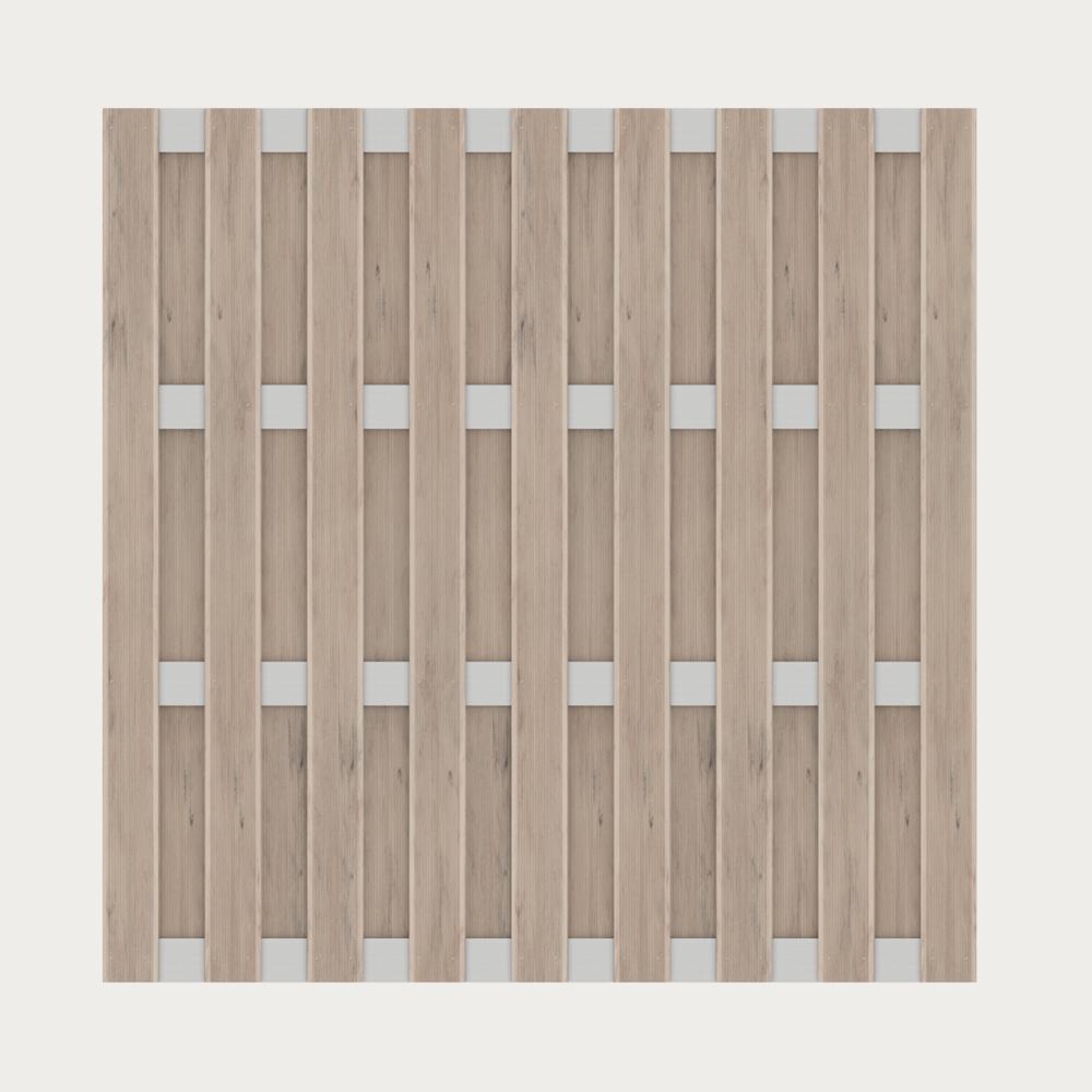 JUMBO WPC Alu/Sand, Querriegel Silber, 179x179cm