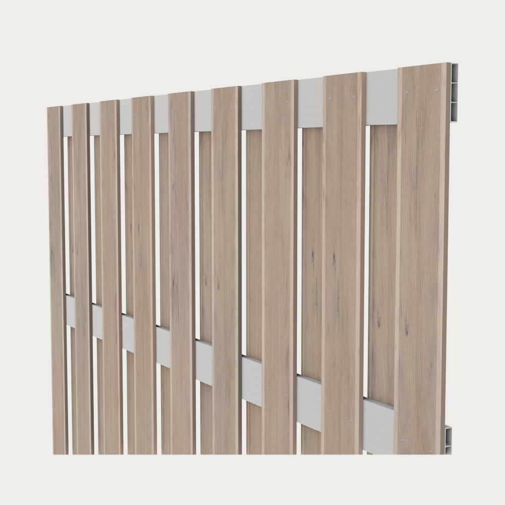 JUMBO WPC Alu/Sand, Querriegel Silber, 179x179cm – Bild 3