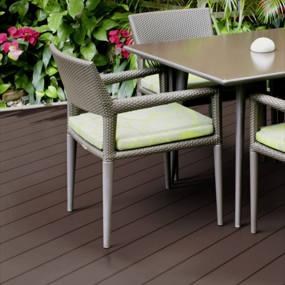 Terrassendiele SOLID gerillt/genutet dunkelbraun – Bild 2