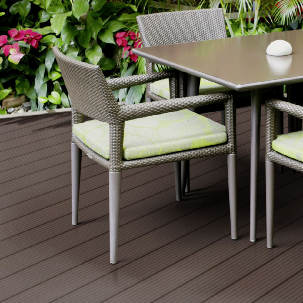 Terrassendiele SOLID gerillt/genutet dunkelbraun – Bild 4