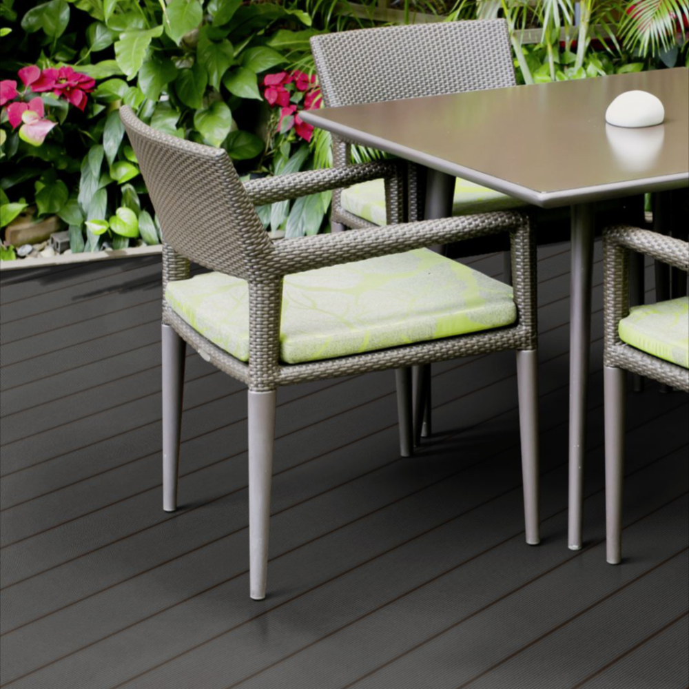 Terrassendiele SOLID gerillt/genutet dunkelgrau – Bild 2