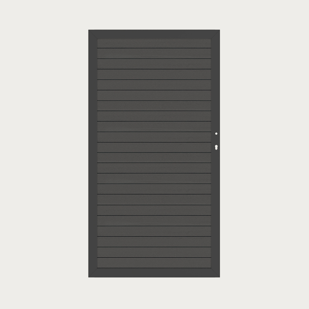SYSTEM WPC Standardtor Anthrazit/Anthr. DIN links