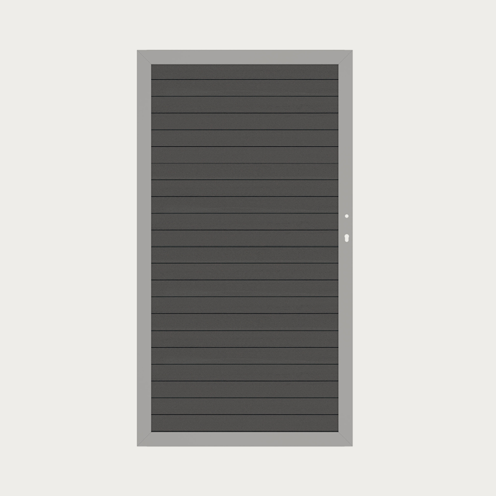 SYSTEM WPC Standardtor Anthrazit/Silber
DIN links