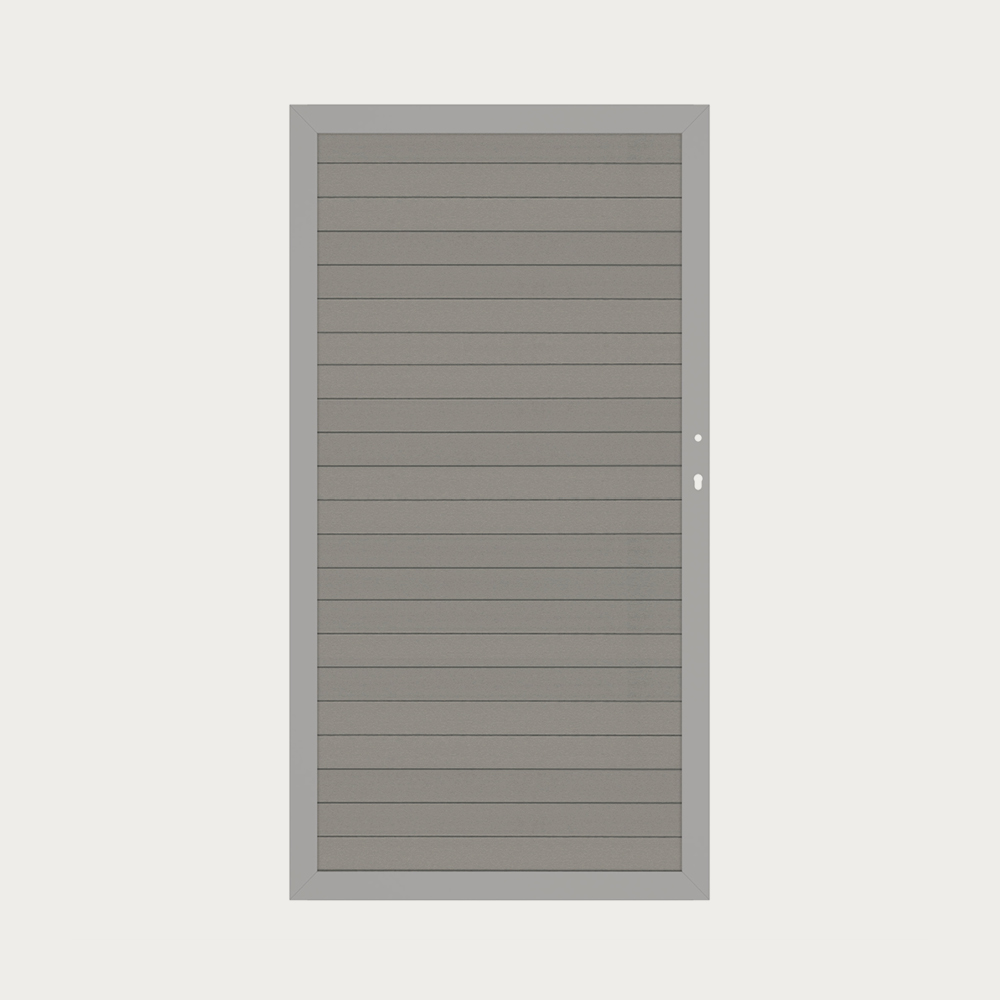 SYSTEM WPC Standardtor Grau/Silber, DIN links