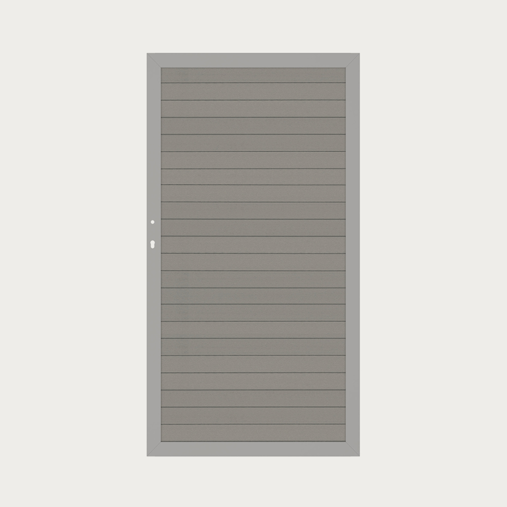 SYSTEM WPC Standardtor Grau/Silber, DIN rechts
