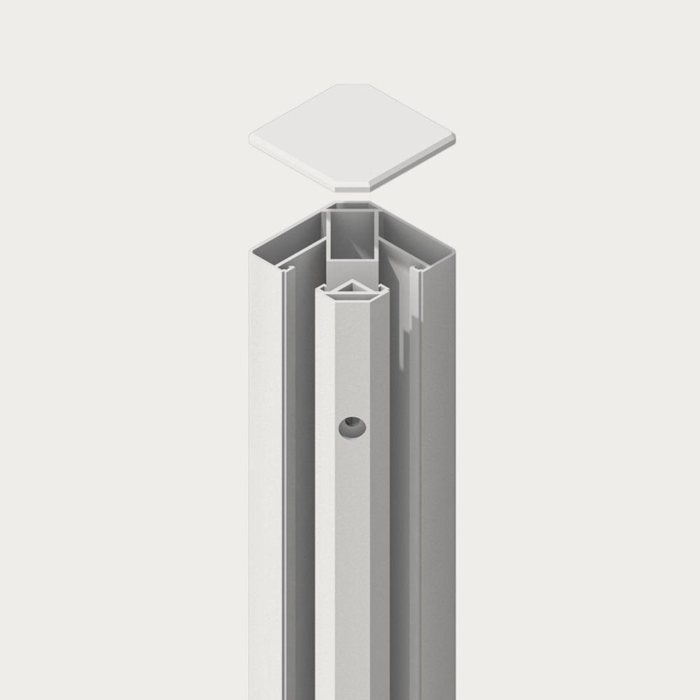 SYSTEM Eck-Klemmpfosten Weiss 105cm