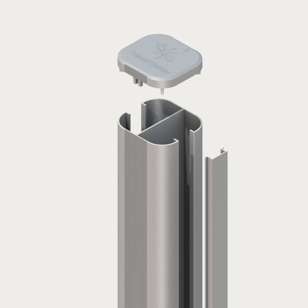 BASIC Einschubpf. zum Einbetonieren, Silber,2400mm