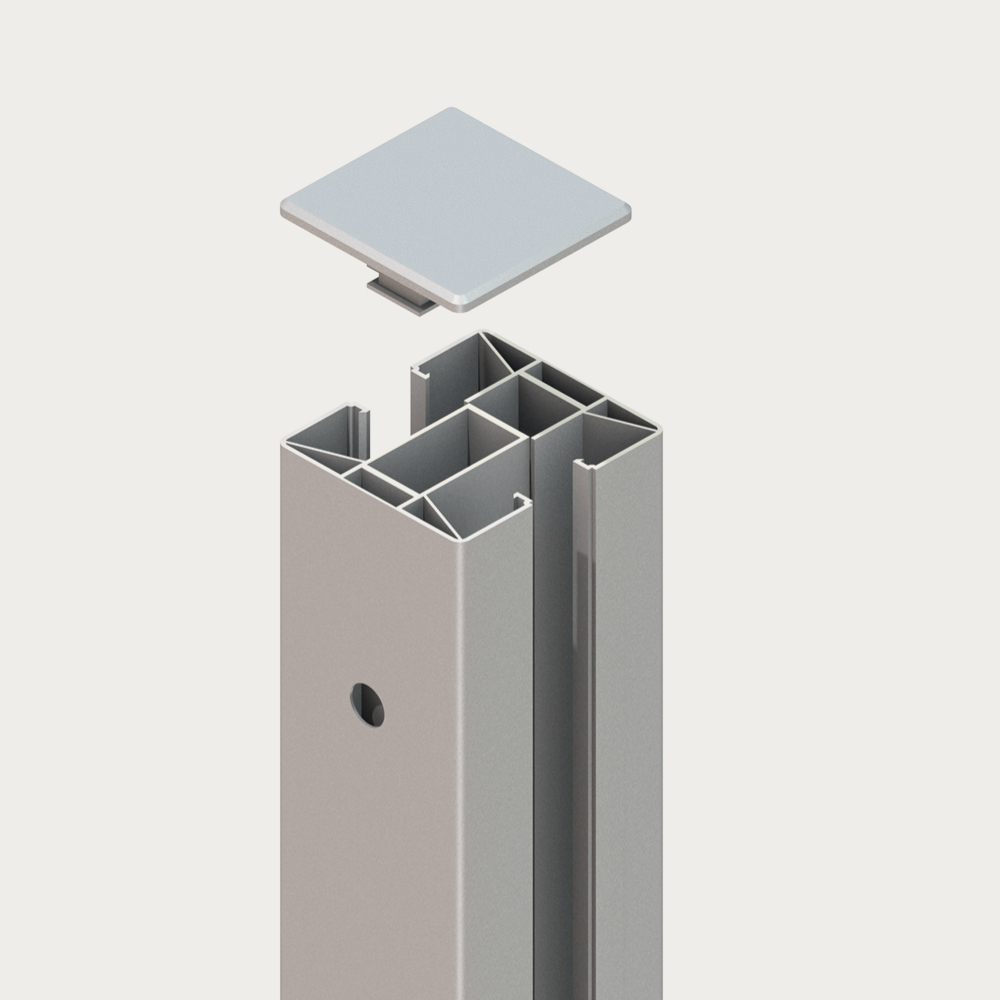 SYSTEM Klemmpfosten Silber 105cm