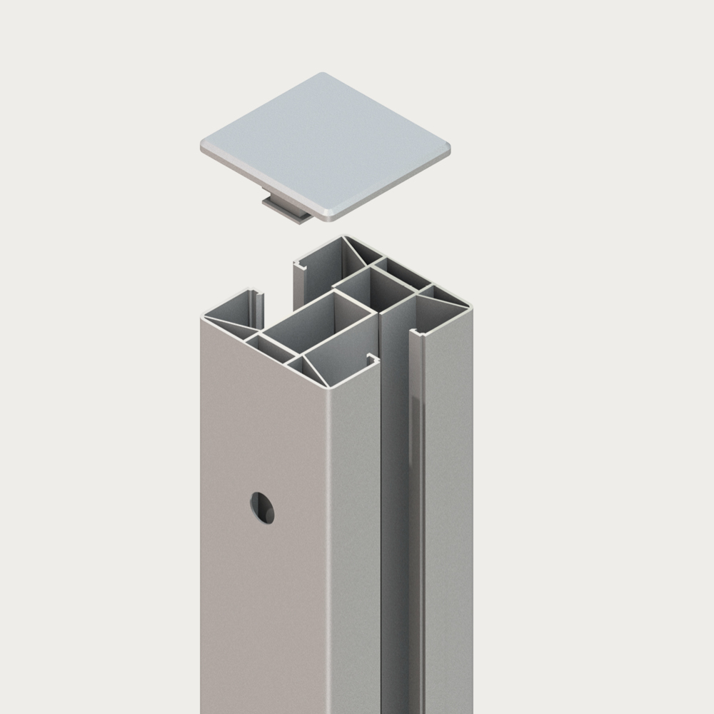SYSTEM Klemmpfosten Silber 233cm