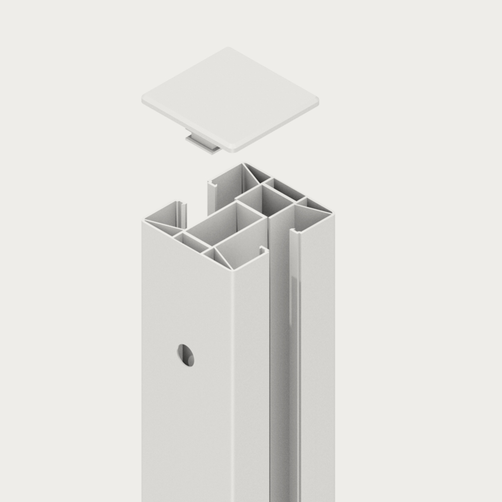 SYSTEM Klemmpfosten Weiss 105cm